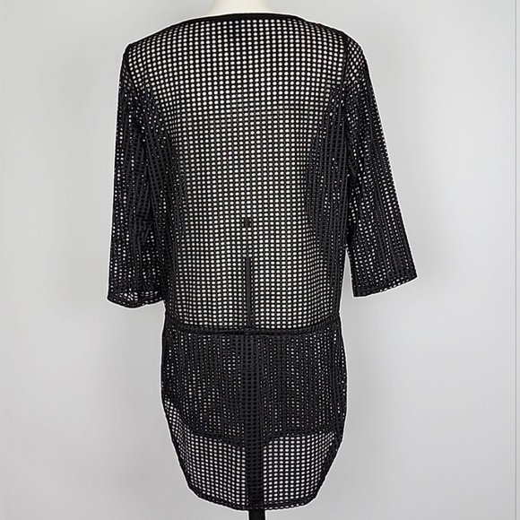 Jordan Taylor Black  Tunic Swim Suit Cover-Up Bathing Suit Cover Size Large - Picture 5 of 12